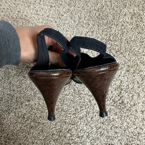 Elegant Brown Slingback Women's Shoes vintage size 7 - Picture 9 of 9